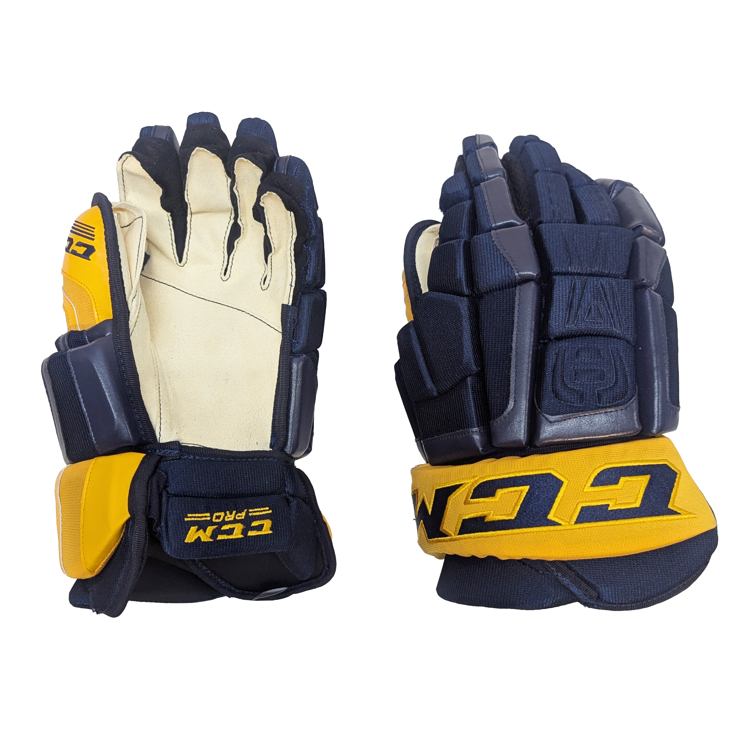 CCM HGCL - Gant NHL Pro Stock - Predators de Nashville (bleu marine/jaune)